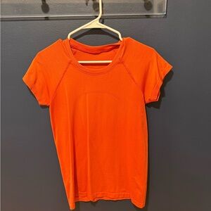 lululemon athletica Swiftly Orange Short-Sleeve Athletic Tee